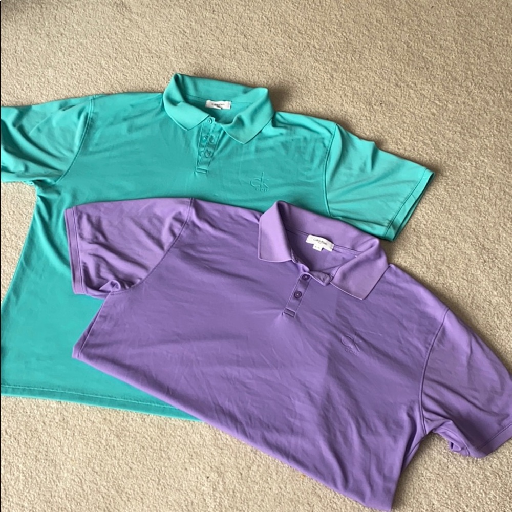 2 men’s XL Calvin Klein Golf polos shirts.  LN